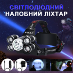 Потужний світлодіодний Налобний ліхтар на 5 діодів Police RJ-5500